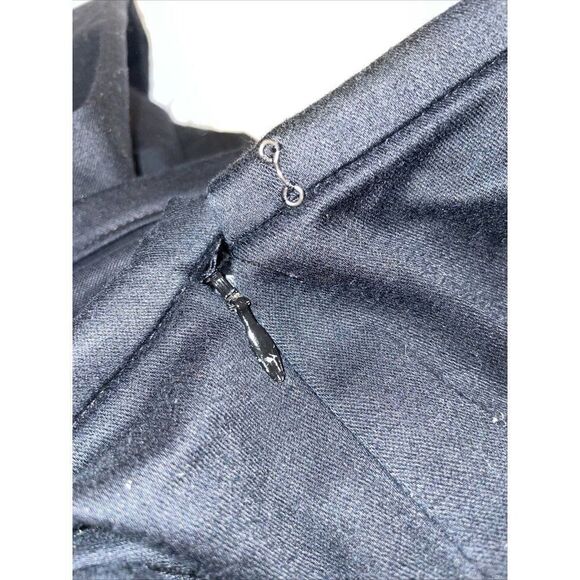 Eric Casual Grandma Cropped Pants Womens Size 12 Flat Front Side Zip Black FLAW - Picture 4 of 5